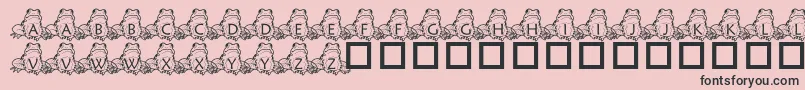 PfFrogSitting-Schriftart – Schwarze Schriften auf rosa Hintergrund
