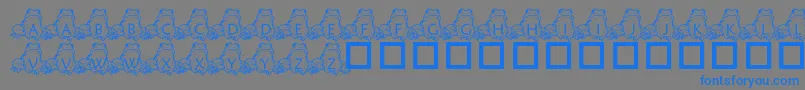 フォントPfFrogSitting – 灰色の背景に青い文字