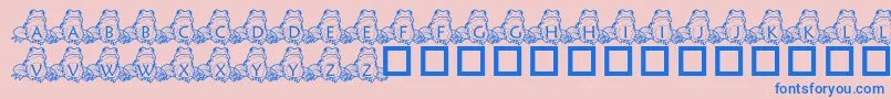 PfFrogSitting-fontti – siniset fontit vaaleanpunaisella taustalla