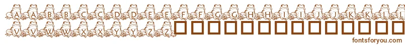 PfFrogSitting Font – Brown Fonts on White Background