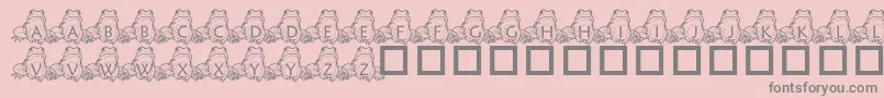 フォントPfFrogSitting – ピンクの背景に灰色の文字
