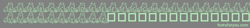 フォントPfFrogSitting – 灰色の背景に緑のフォント