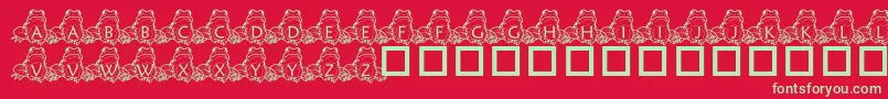PfFrogSitting-fontti – vihreät fontit punaisella taustalla