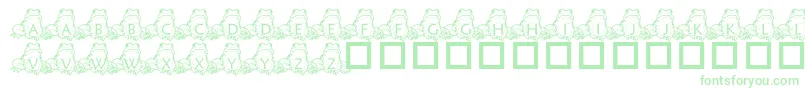 フォントPfFrogSitting – 白い背景に緑のフォント
