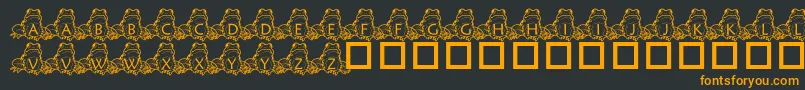 フォントPfFrogSitting – 黒い背景にオレンジの文字