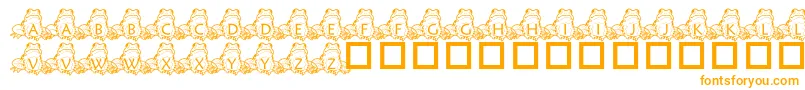 Czcionka PfFrogSitting – pomarańczowe czcionki na białym tle