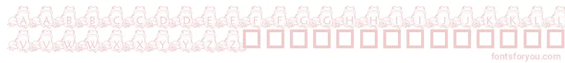 PfFrogSitting-fontti – vaaleanpunaiset fontit valkoisella taustalla