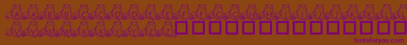 PfFrogSitting-fontti – violetit fontit ruskealla taustalla