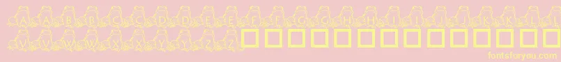 Czcionka PfFrogSitting – żółte czcionki na różowym tle