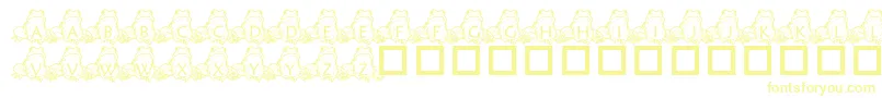 Czcionka PfFrogSitting – żółte czcionki na białym tle