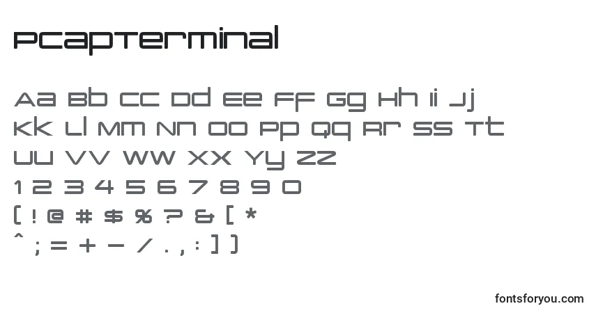 Schriftart PcapTerminal – Alphabet, Zahlen, spezielle Symbole