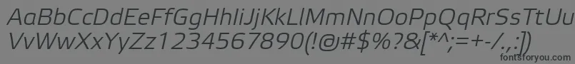 フォントElektraLightProItalic – 黒い文字の灰色の背景