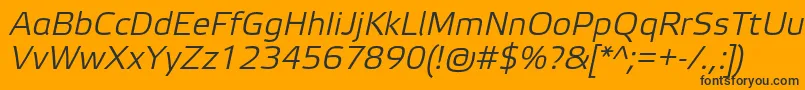 ElektraLightProItalic-Schriftart – Schwarze Schriften auf orangefarbenem Hintergrund
