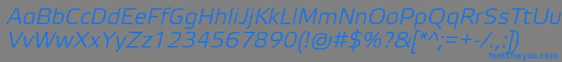 フォントElektraLightProItalic – 灰色の背景に青い文字