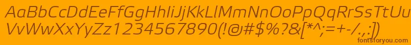 fuente ElektraLightProItalic – Fuentes Marrones Sobre Fondo Naranja