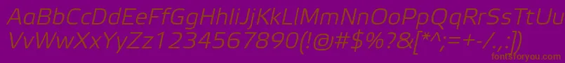 ElektraLightProItalic Font – Brown Fonts on Purple Background