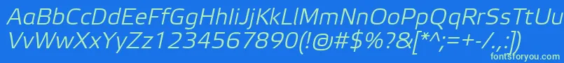 ElektraLightProItalic Font – Green Fonts on Blue Background