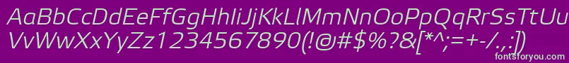 ElektraLightProItalic Font – Green Fonts on Purple Background