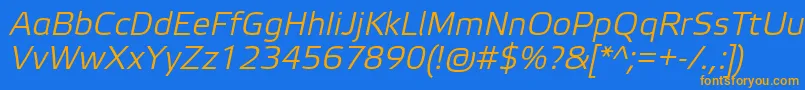 ElektraLightProItalic Font – Orange Fonts on Blue Background