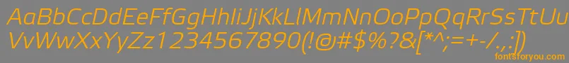 Fonte ElektraLightProItalic – fontes laranjas em um fundo cinza
