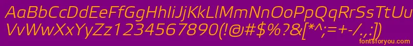 ElektraLightProItalic Font – Orange Fonts on Purple Background