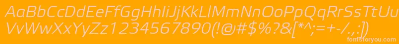 ElektraLightProItalic-Schriftart – Rosa Schriften auf orangefarbenem Hintergrund