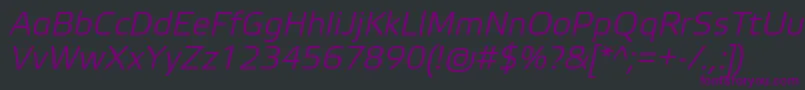 ElektraLightProItalic Font – Purple Fonts on Black Background