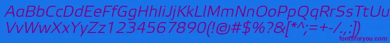 ElektraLightProItalic Font – Purple Fonts on Blue Background