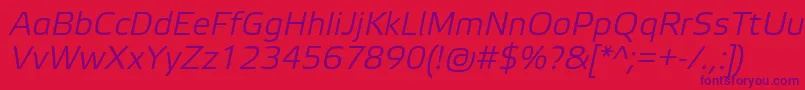 Saiba mais sobre a fonte ElektraLightProItalic Fonte ElektraLightProItalic – fontes roxas em um fundo vermelho