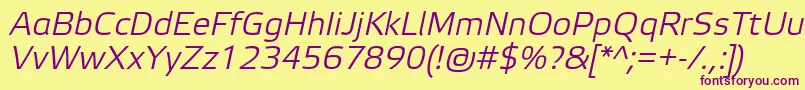 ElektraLightProItalic Font – Purple Fonts on Yellow Background