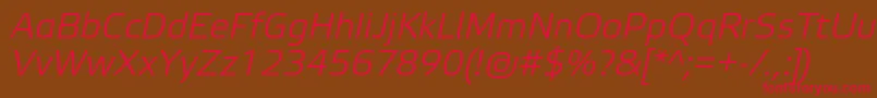 ElektraLightProItalic Font – Red Fonts on Brown Background