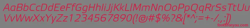 ElektraLightProItalic Font – Red Fonts on Gray Background