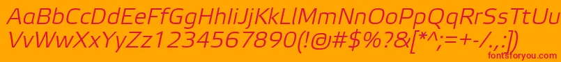 フォントElektraLightProItalic – オレンジの背景に赤い文字