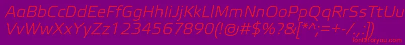 ElektraLightProItalic Font – Red Fonts on Purple Background