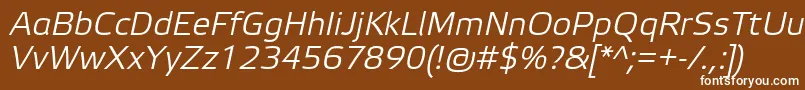 ElektraLightProItalic Font – White Fonts on Brown Background