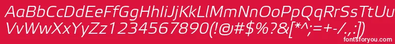 More about ElektraLightProItalic Font ElektraLightProItalic Font – White Fonts on Red Background