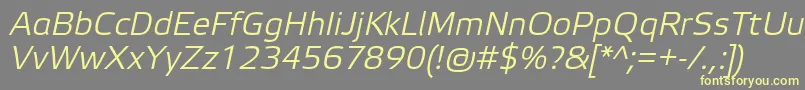 フォントElektraLightProItalic – 黄色のフォント、灰色の背景