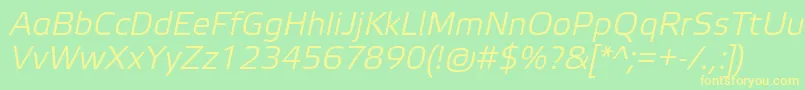 fuente ElektraLightProItalic – Fuentes Amarillas Sobre Fondo Verde