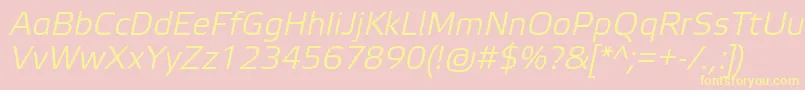 ElektraLightProItalic Font – Yellow Fonts on Pink Background