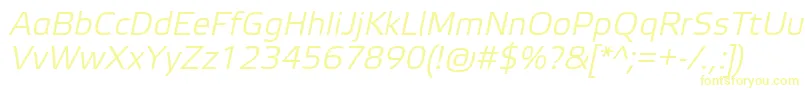 ElektraLightProItalic-fontti – keltaiset fontit valkoisella taustalla