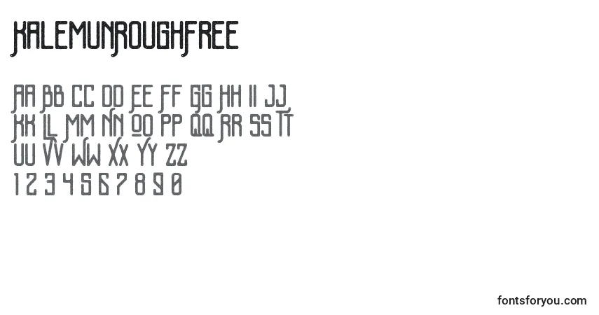 KalemunRoughFree-fontti – aakkoset, numerot, erikoismerkit