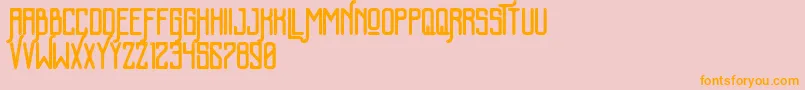 Police KalemunRoughFree – polices orange sur fond rose