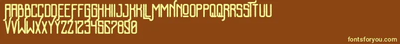 KalemunRoughFree-fontti – keltaiset fontit ruskealla taustalla