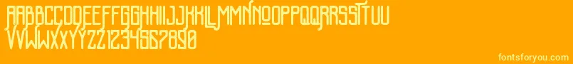 フォントKalemunRoughFree – オレンジの背景に黄色の文字