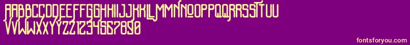 KalemunRoughFree-fontti – keltaiset fontit violetilla taustalla