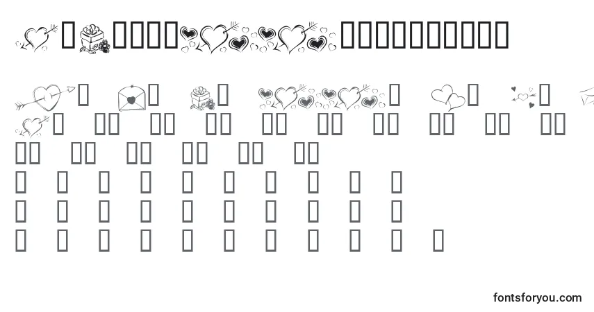 Шрифт KrCuoriDivertenti7 – алфавит, цифры, специальные символы