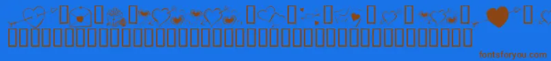 KrCuoriDivertenti7 Font – Brown Fonts on Blue Background