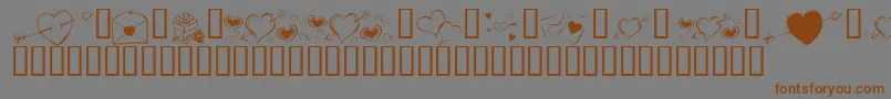 KrCuoriDivertenti7 Font – Brown Fonts on Gray Background