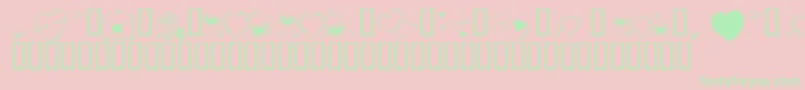 KrCuoriDivertenti7 Font – Green Fonts on Pink Background