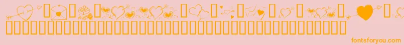 KrCuoriDivertenti7 Font – Orange Fonts on Pink Background